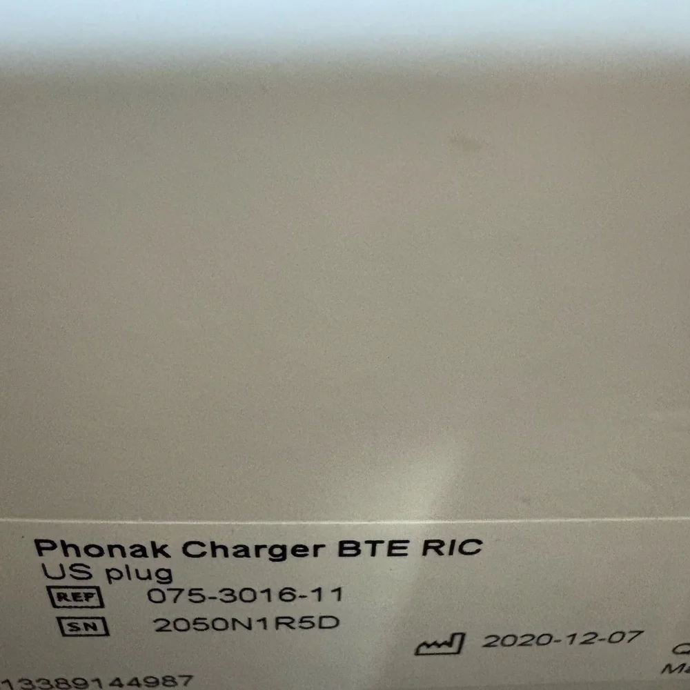 White Charger for BTE RIC Hearing Aids